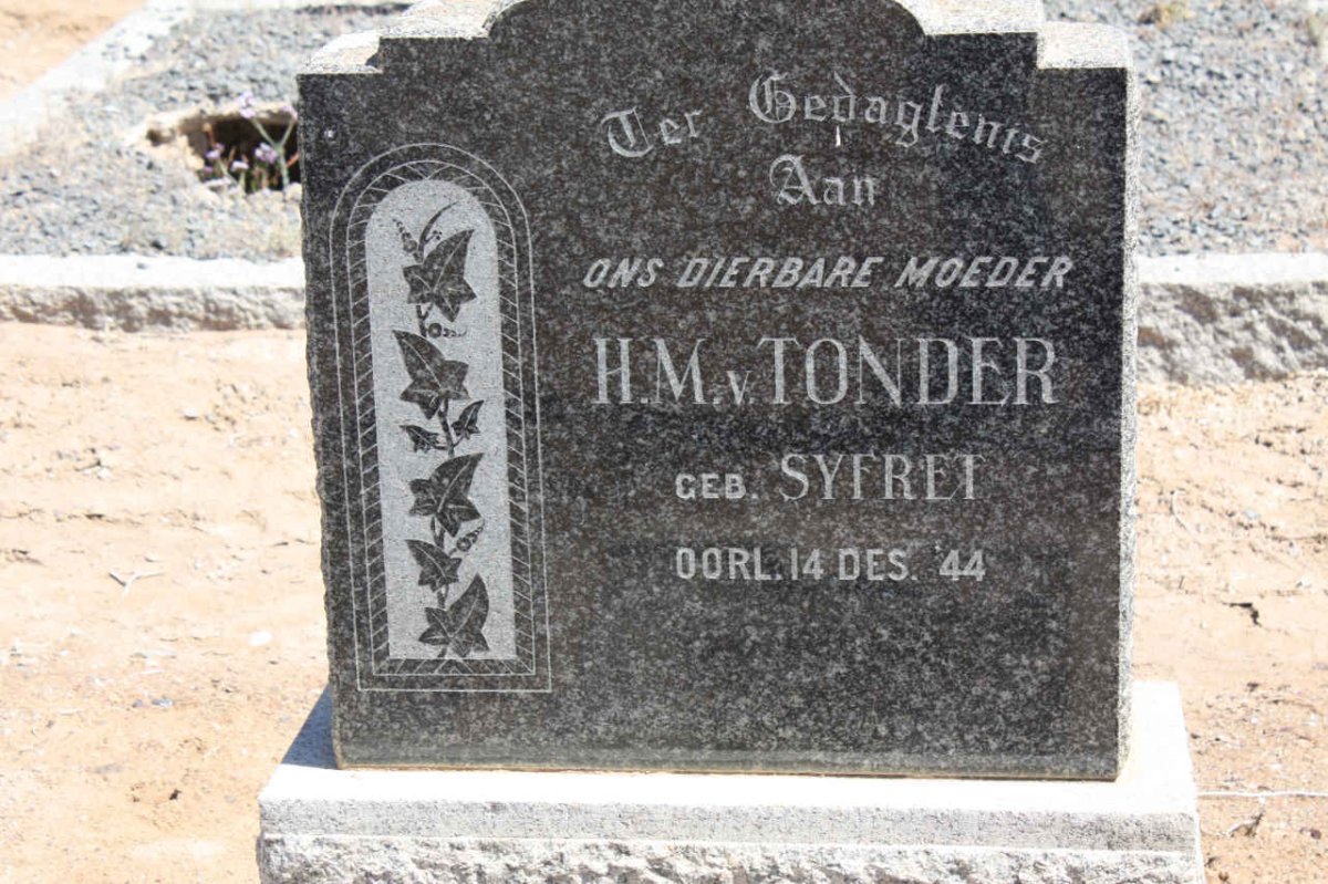 TONDER H.M., van nee SYFRET -1944