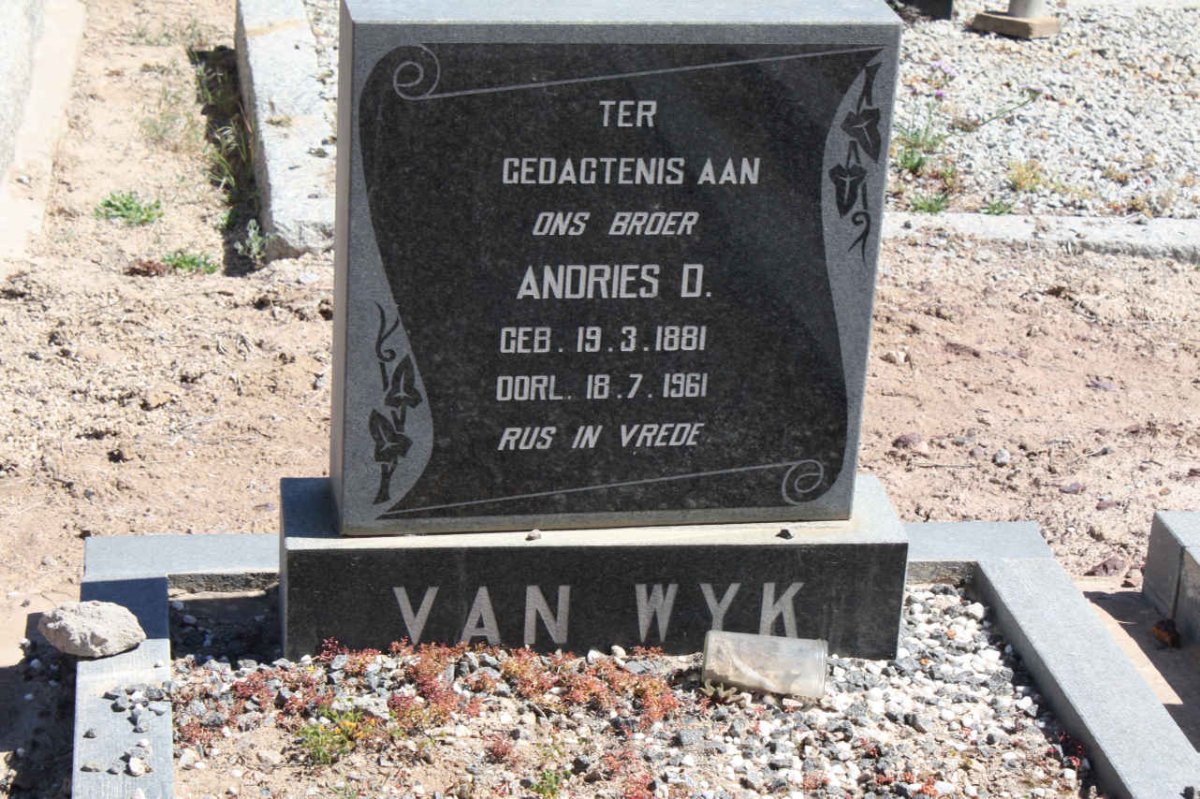 WYK Andries D., van 1881-1961