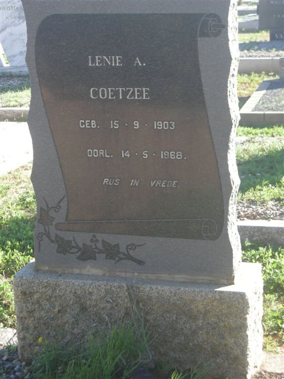 COETZEE Lenie A. 1903-1968
