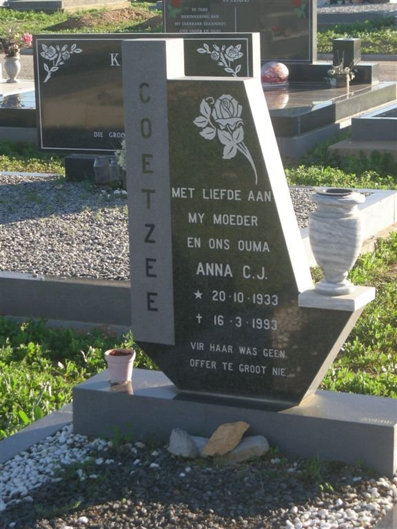 COETZEE Anna C.J. 1933-1993