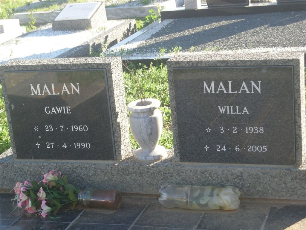 MALAN Gawie 1960-1990 &amp; Willa 1938-2005