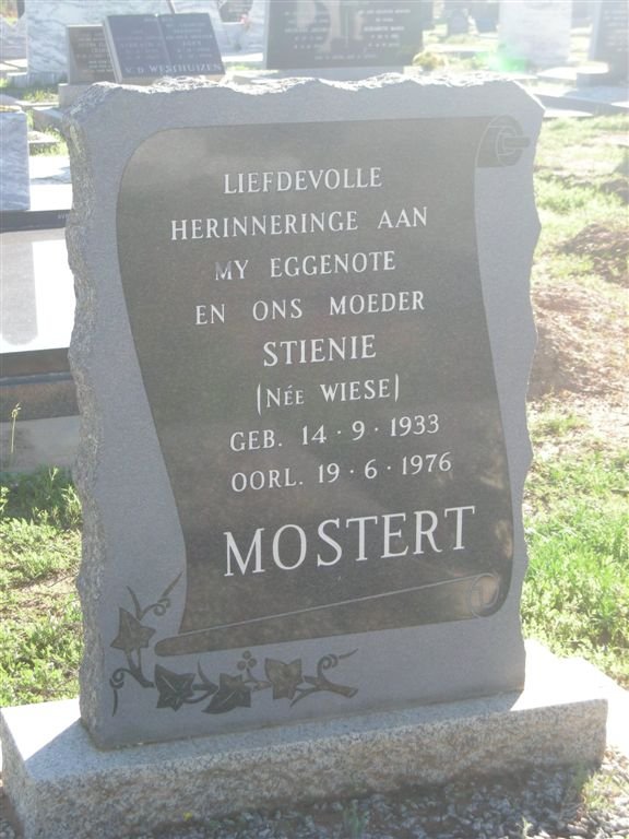 MOSTERT Stienie nee WIESE 1933-1976