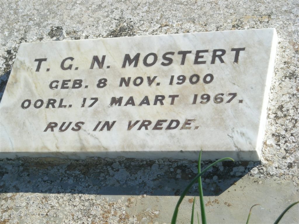 MOSTERT T.G.N. 1900-1967