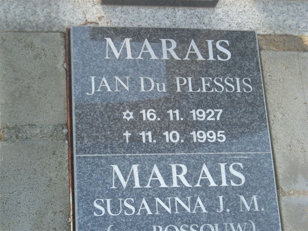 MARAIS Jan du Plessis 1927-1995
