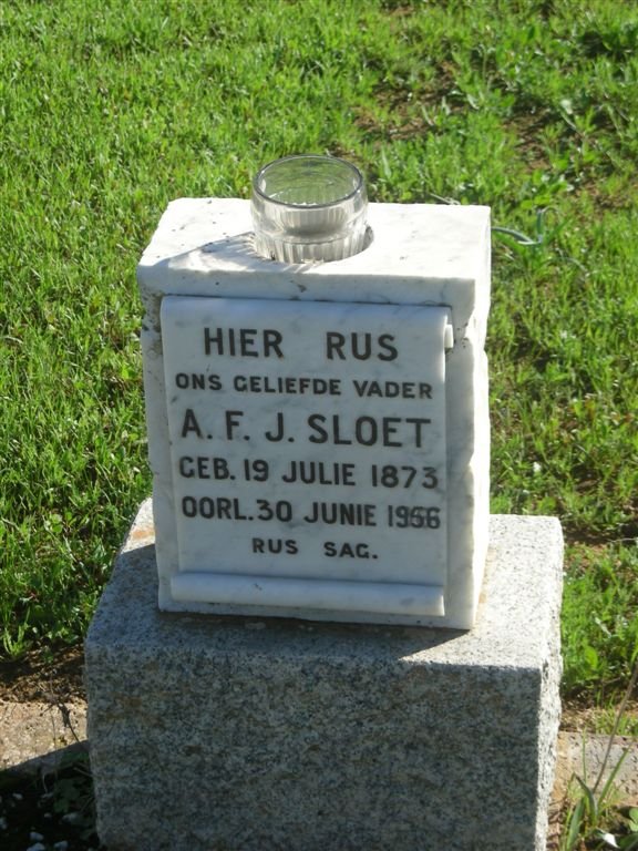 SLOET A.F.J. 1873-1956