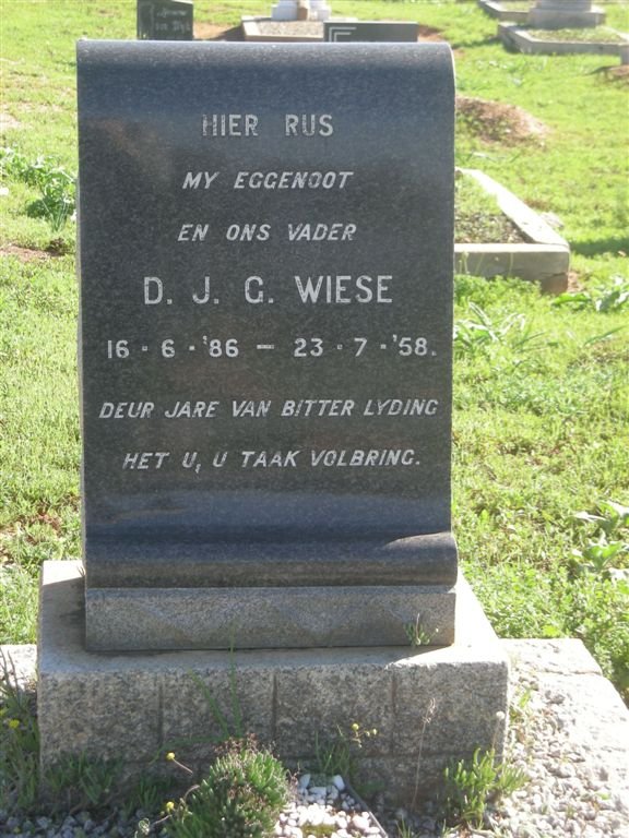 WIESE D.J.G. 1886-1958