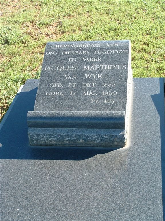 WYK Jacques Marthinus, van 1882-1960