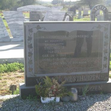 WESTHUIZEN Theunis J., van der 1925-1981