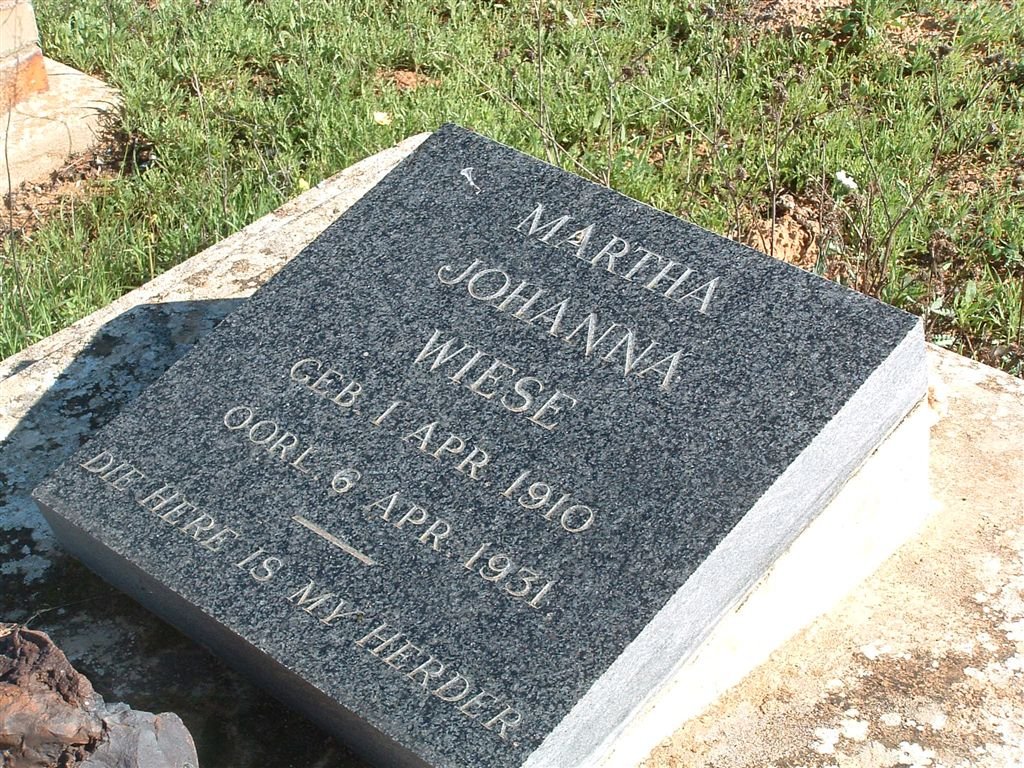 WIESE Martha Johanna 1910-1931