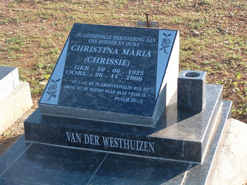 WESTHUIZEN Christina Maria, van der 1923-2006