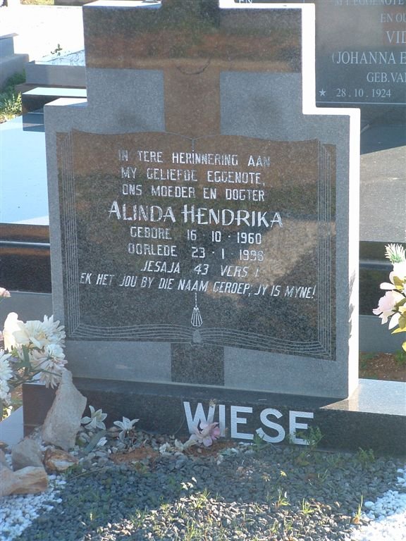WIESE Alinda Hendrika 1960-1996