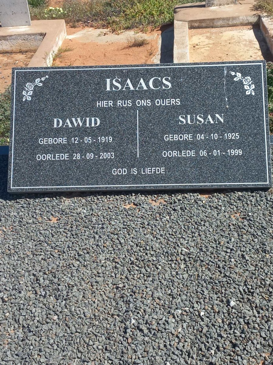 ISAACS Dawid 1919-2003 &amp; Susan 1925-1999