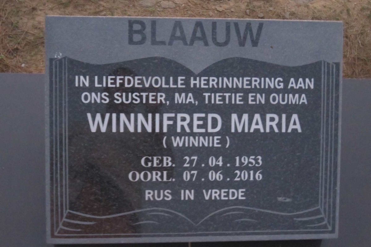 BLAAUW Winnifred Maria 1953-2016