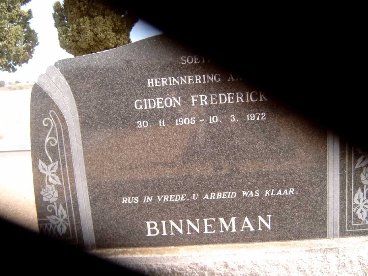 BINNEMAN Gideon Frederick 1905-1972