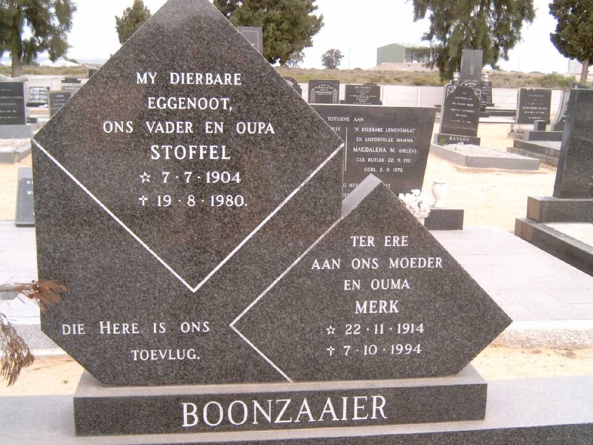 BOONZAAIER Stoffel 1904-1980 &amp; Merk 1914-1994