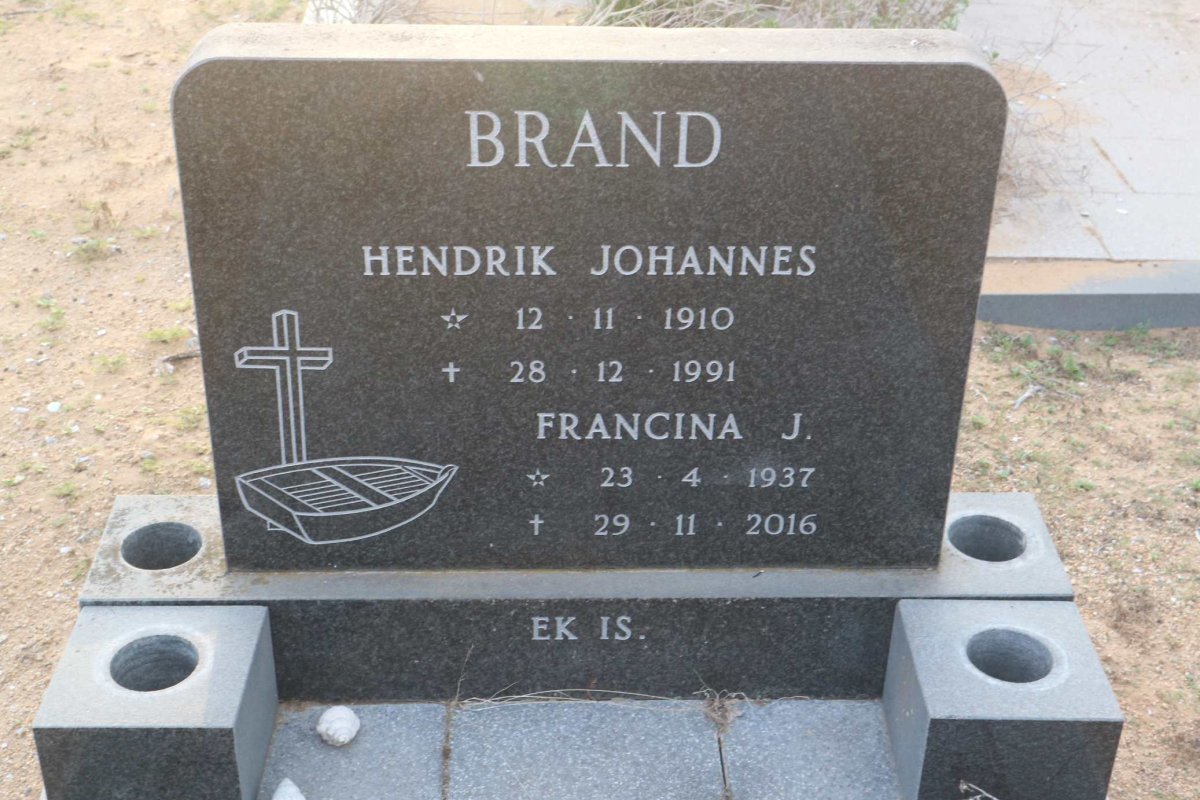 BRAND Hendrik Johannes 1910-1991 &amp; Francina J. 1937-2016