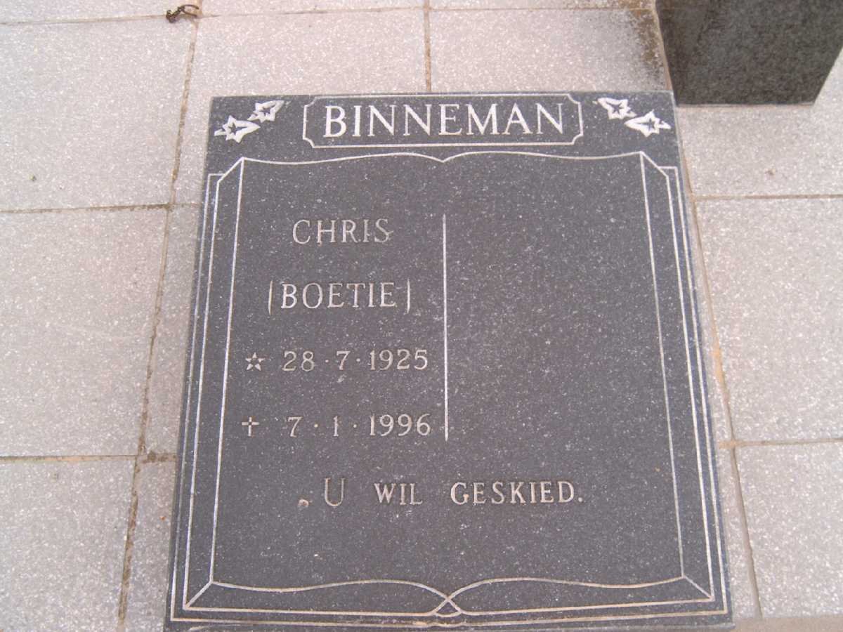 BINNEMAN Chris 1925-1996