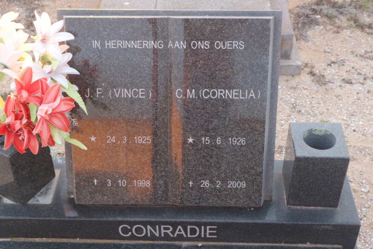 CONRADIE J.F. 1925-1998 &amp; C.M. 1926-2009