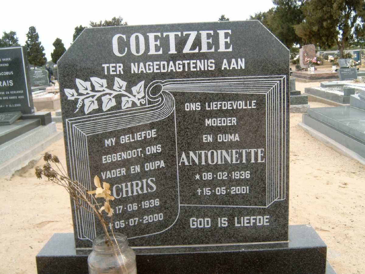 COETZEE Chris 1936-2000 &amp; Antoinette 1936-2001
