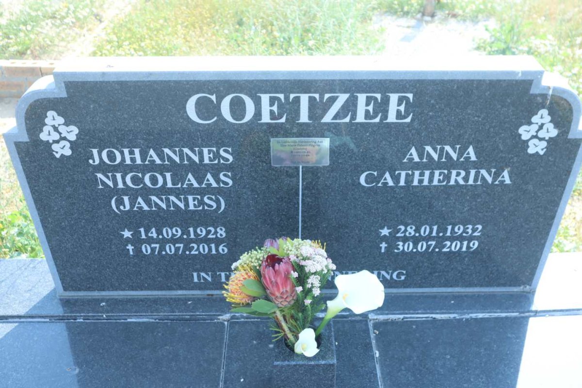 COETZEE Johannes Nicolaas 1928-2016 &amp; Anna Catherina 1932-2019