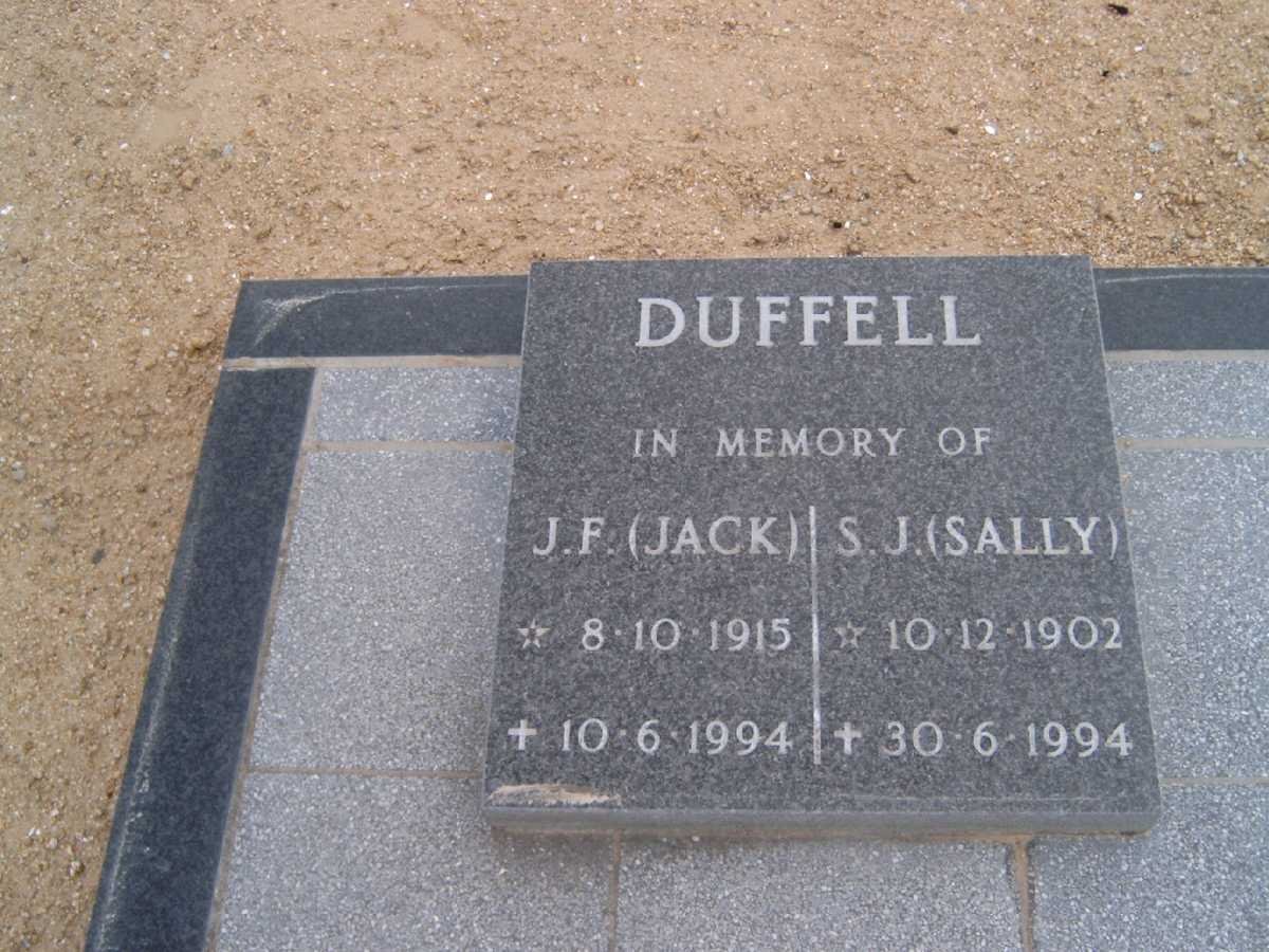DUFFELL J.F. 1915-1994 &amp; S.J. 1902-1994