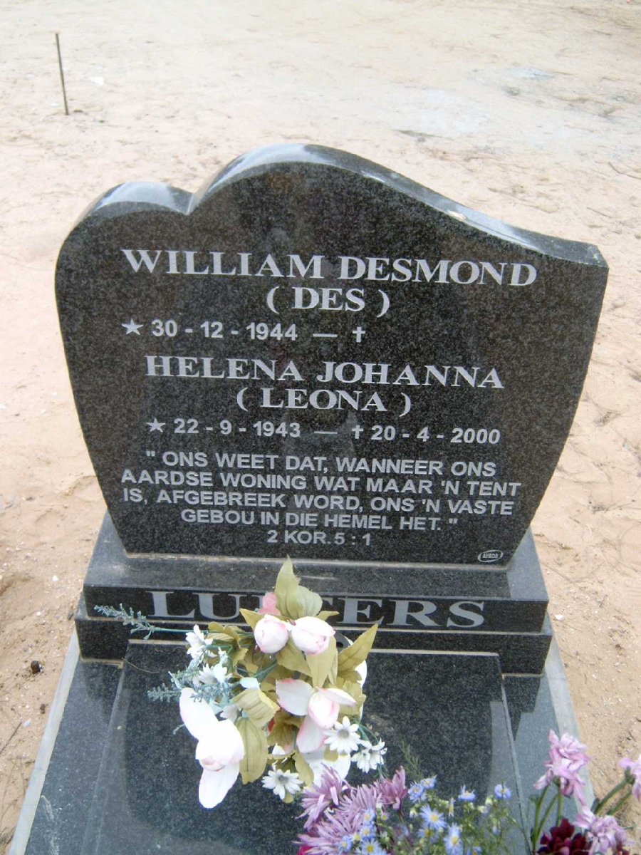 LU??ERS William Desmond 1944- &amp; Helena Johanna 1943-2000