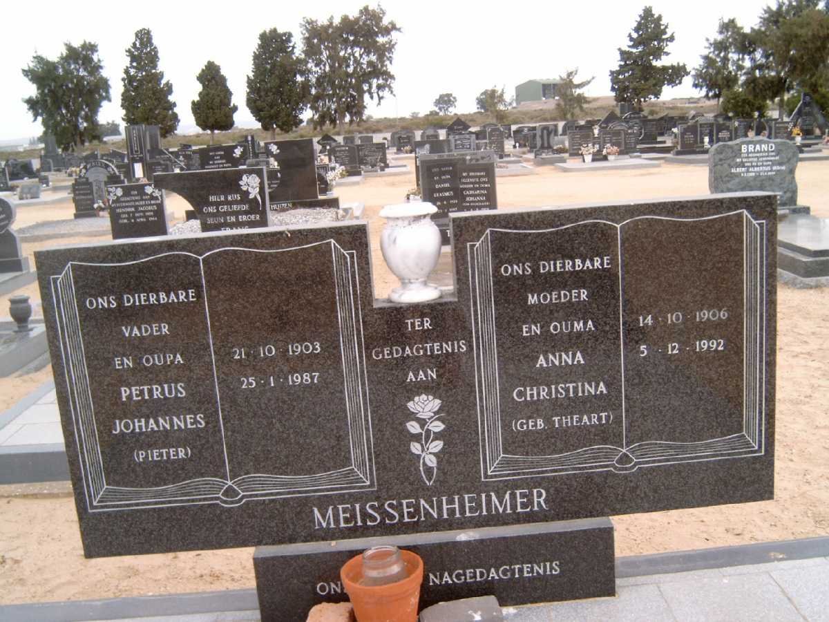 MEISSENHEIMER Petrus Johannes 1903-1987 &amp; Anna Christina THEART 1906-1992