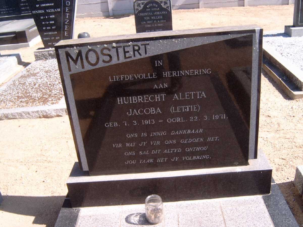MOSTERT Huibrecht Aletta Jacoba 1913-1971