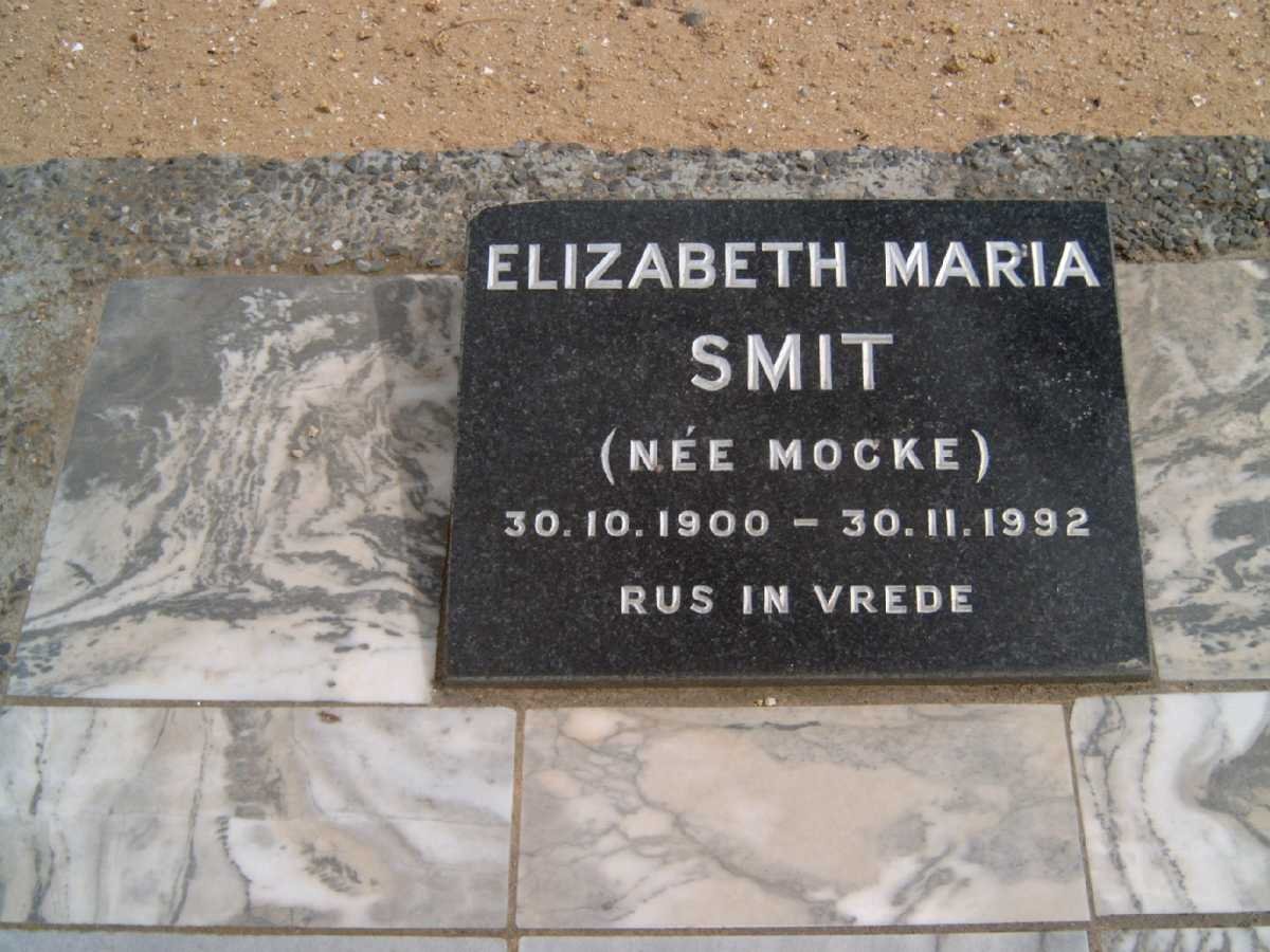 SMIT Elizabeth Maria nee MOCKE 1900-1992