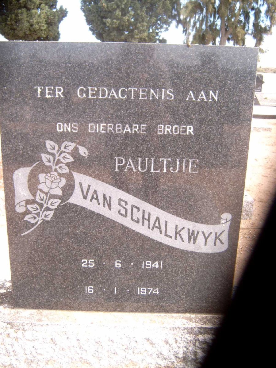 SCHALKWYK Paultjie, van 1941-1974