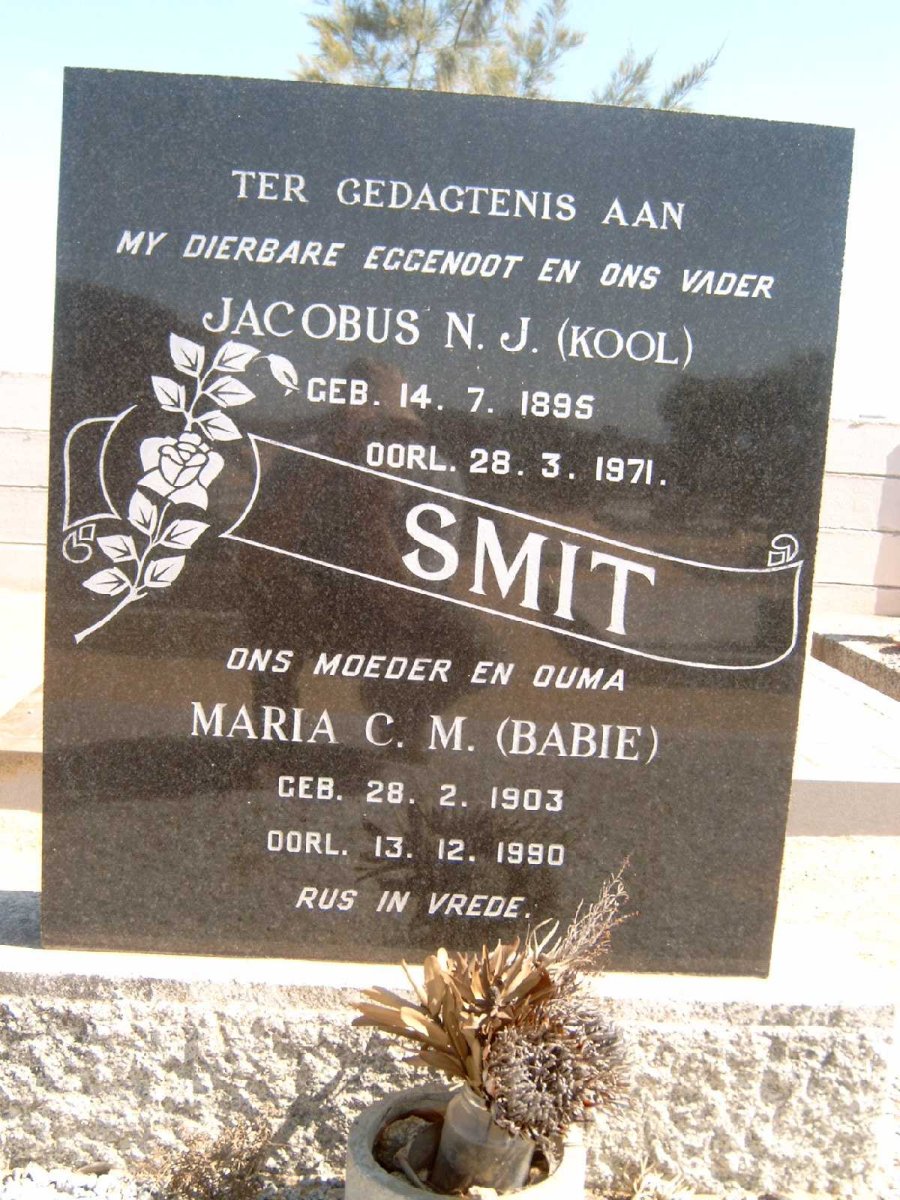 SMIT Jacobus N.J. 1895-1971 &amp; Maria C.M. 1903-1990