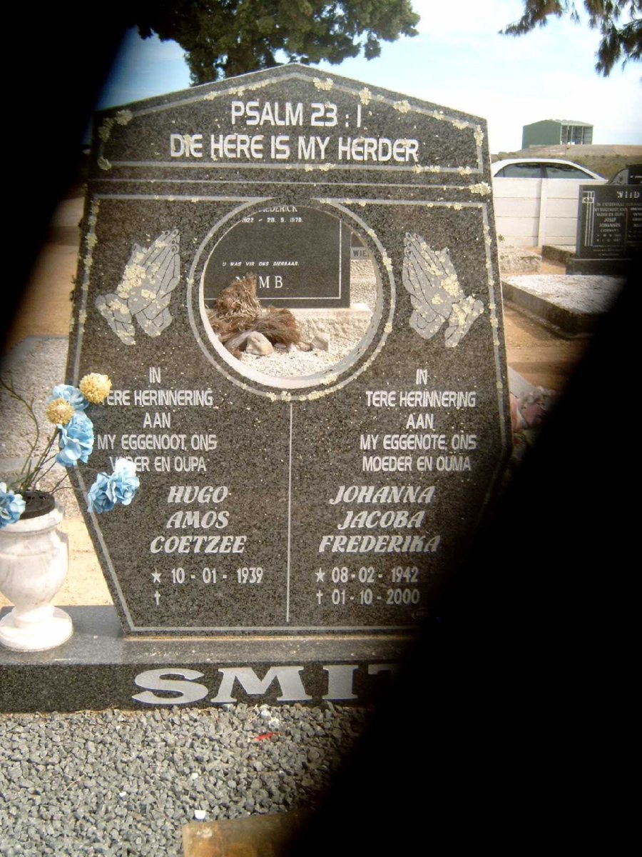 SMIT Hugo Amos Coetzee 1939- &amp; Johanna Jacoba Frederika 1942-2000