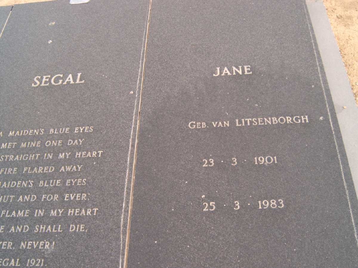 SEGAL Jane nee VAN LITSENBORGH 1901-1983