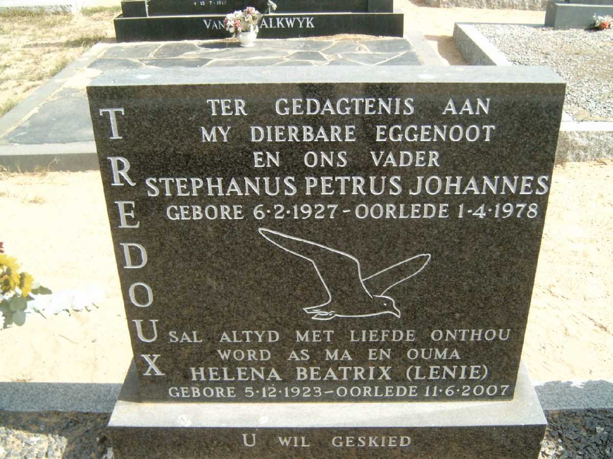 TREDOUX Stephanus Petrus Johannes 1927-1978 &amp; Helena Beatrix 1923-2007