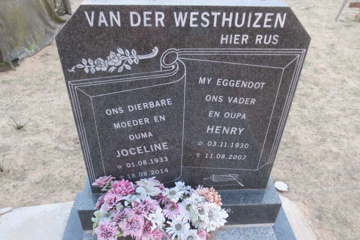 WESTHUIZEN Henry, van der 1930-2007 &amp; Joceline 1933-2014
