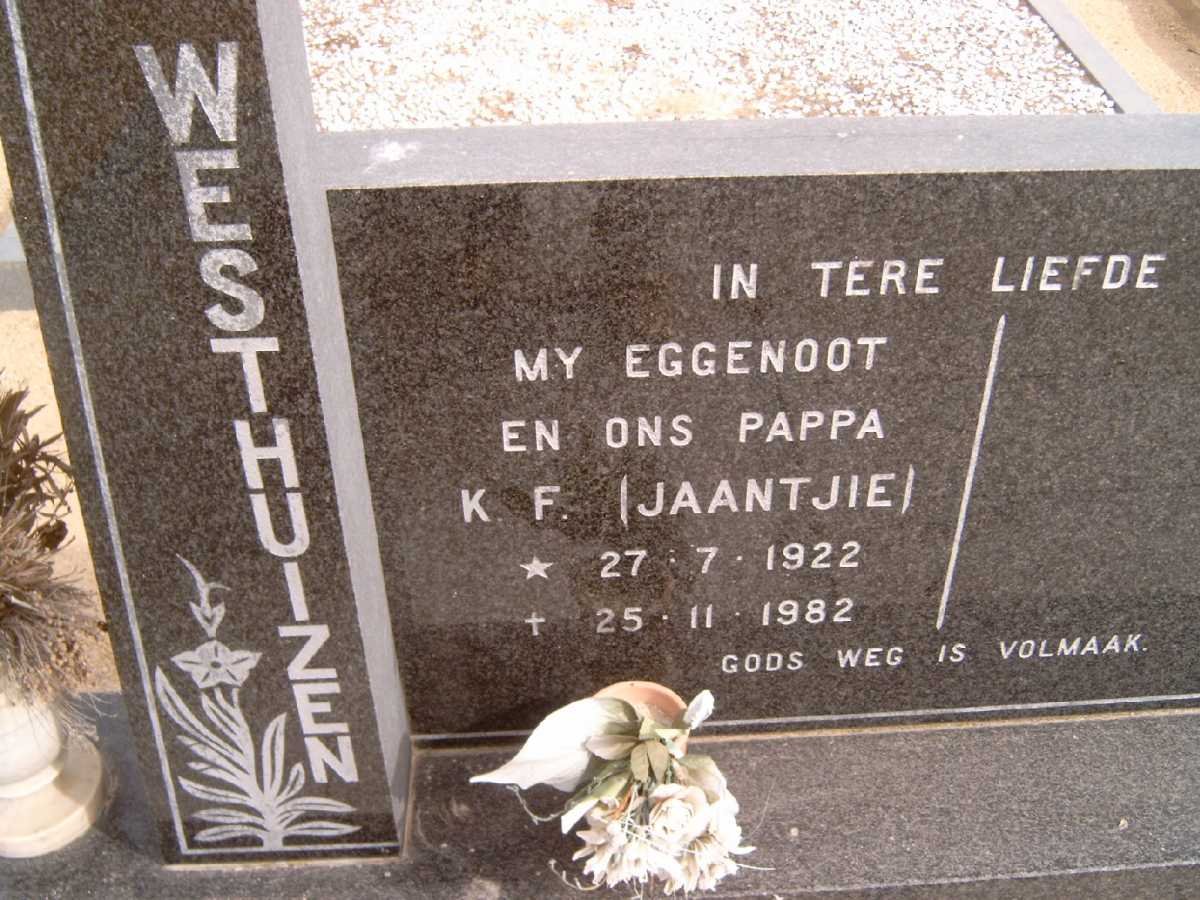 WESTHUIZEN K.F., van der 1922-1982