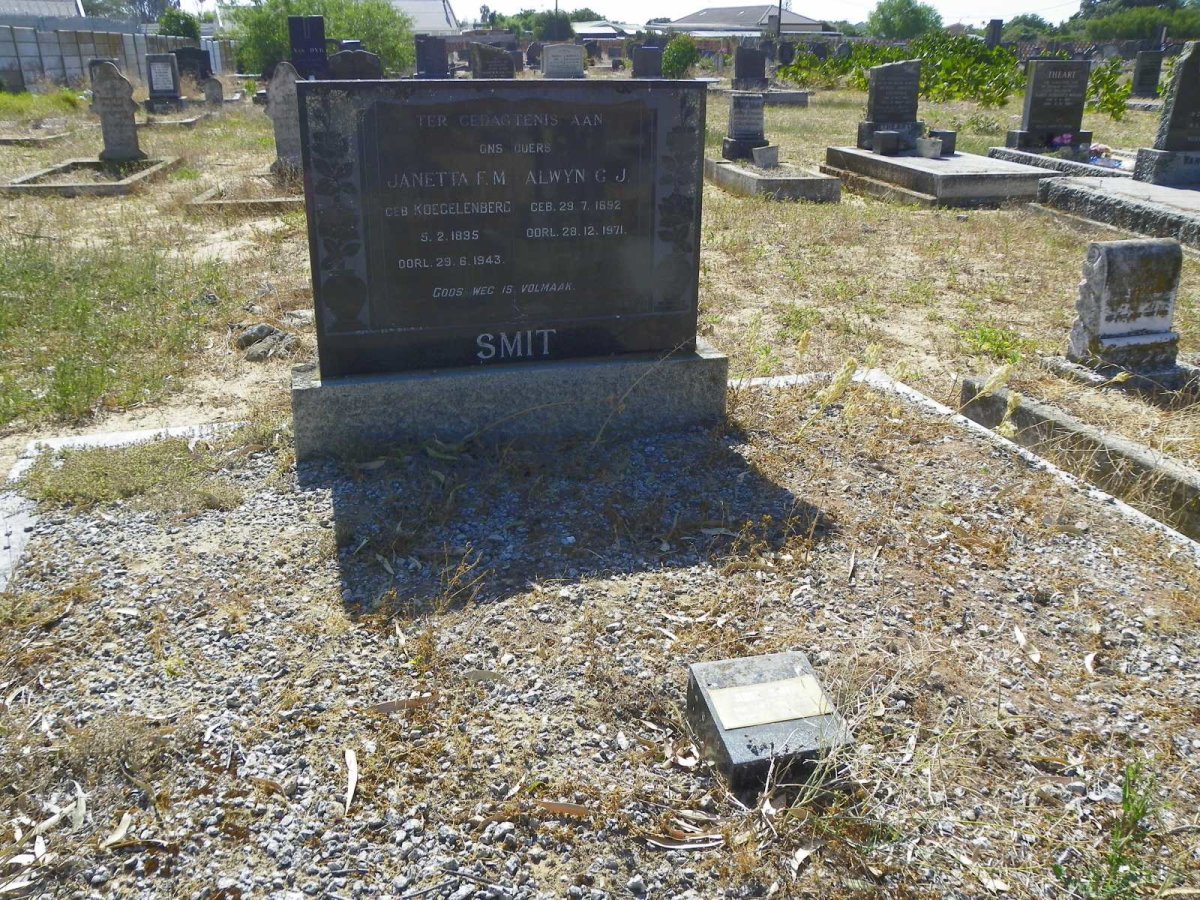 SMIT Alwyn G.J. 1892-1971 &amp; Janetta F.M. KOEGELENBERG 1895-1943 :: SMIT Abel 1922-1997