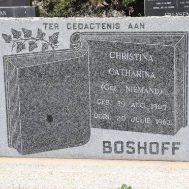 BOSHOFF Christina Catharina nee NIEMAND 1907-1963