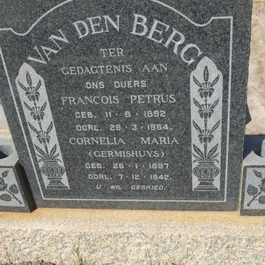 BERG Francois Petrus, van den 1892-1964 &amp; Cornelia Maria GERMISHUYS 1897-1942