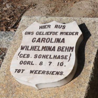 BEHM Carolina Wilhelmina nee SCHELHASE -1910