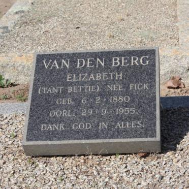 BERG Elizabeth, van den nee FICK 1880-1955