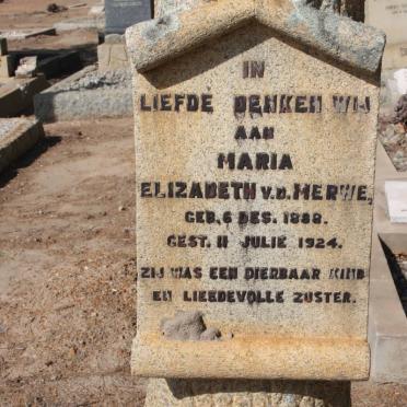 MERWE Maria Elizabeth, v.d. 1888-1924
