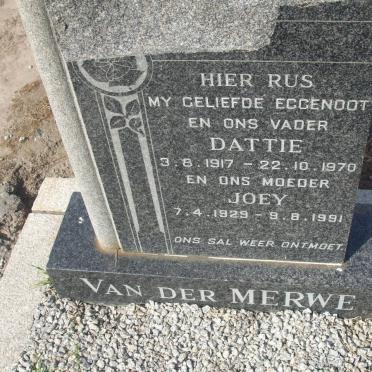 MERWE Dattie, van der 1917-1970 &amp; Joey 1929-1991