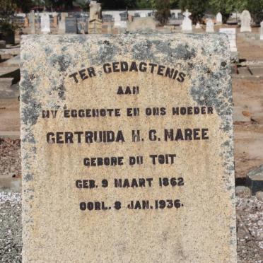 MAREE Gertruida H.C. nee du TOIT 1862-1936