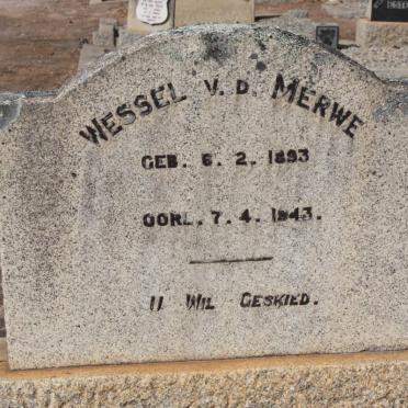 MERWE Wessel, v.d.1893-1943