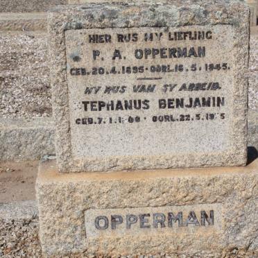 OPPERMAN Stephanus Benjamin 1900-1975 &amp; P.A. 1895-1945