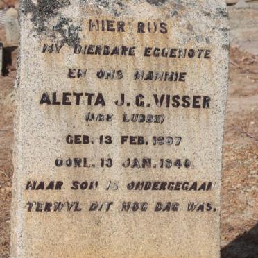 VISSER Aletta J.G. nee LUBBE 1907-1940