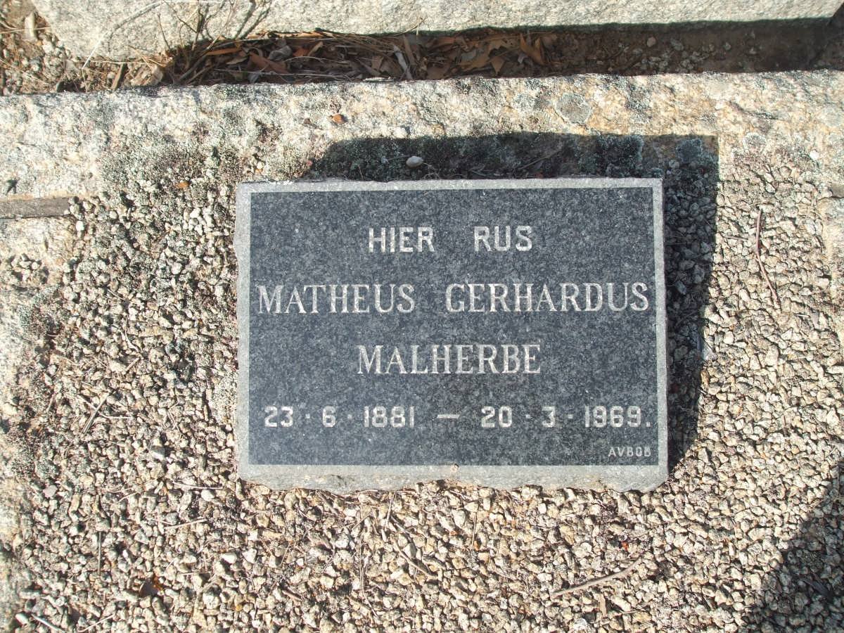 MALHERBE Matheus Gerhardus 1881-1969