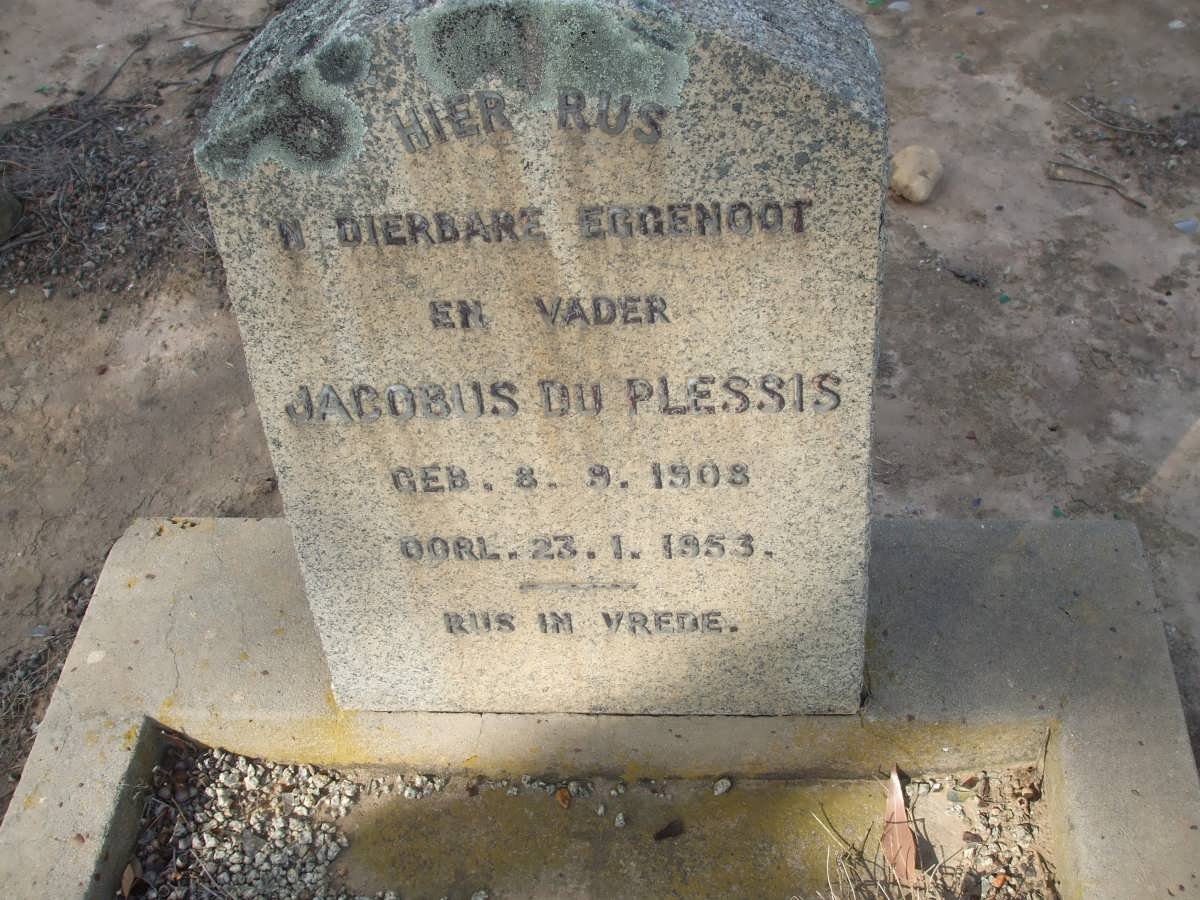 PLESSIS Jacobus, du 1905-1953