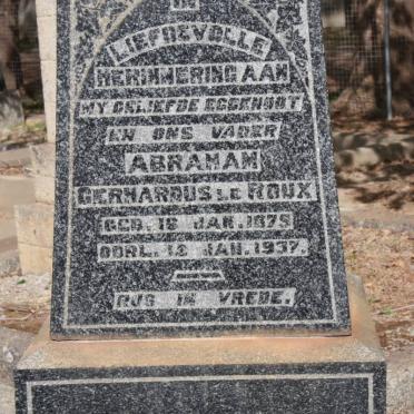 ROUX Abramam Gerhardus, Le 1875-1937 &amp; Antoinette Maria KRIEGLER 1885-1968 